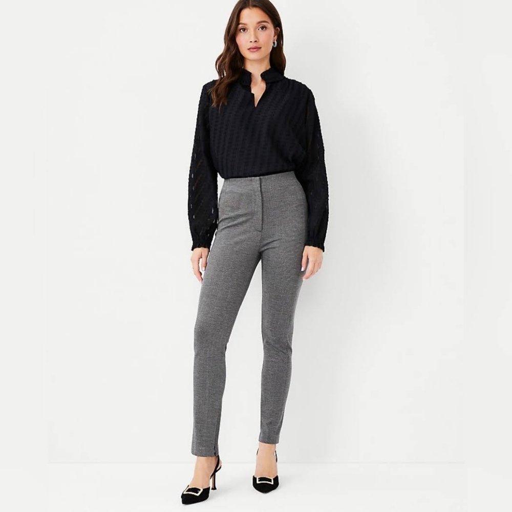 Ann Taylor Gray Marled Audrey Pant in Bi-Stretch Size 6P